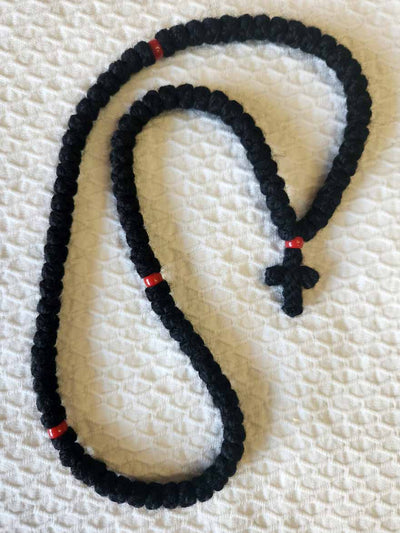 Mount Athos Prayer Rope 100 WOOL REDbds C