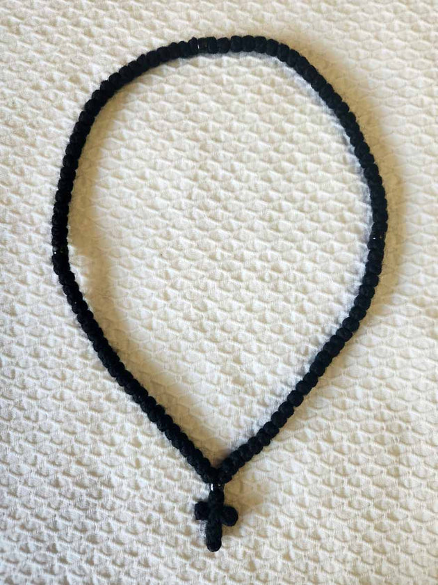 Mount Athos Prayer Rope 100 WOOL WHTbds C