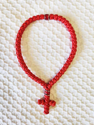 Mount Athos Prayer Rope 50 RED REDbds C