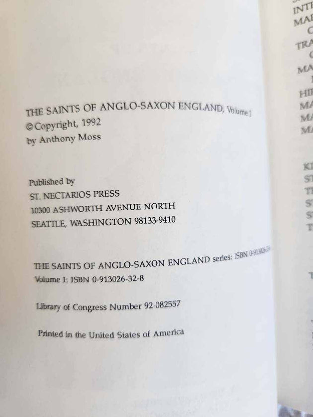 Saints Anglo-Saxon England Volume 1 rare