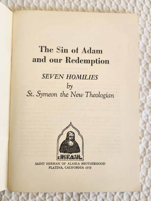 Sin of Adam by Saint Symeon 1st Ed rare