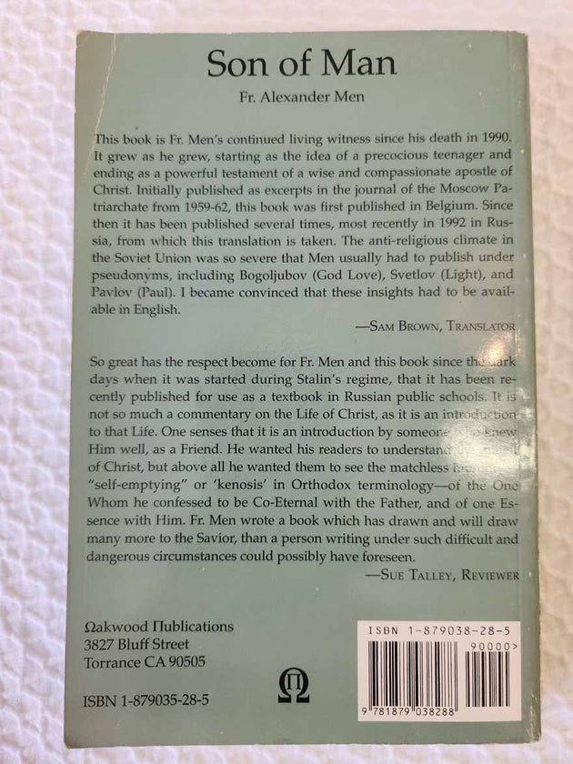 Son of Man By Fr Alexander Men rare
