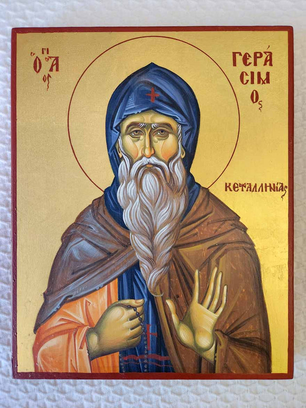 St Gerasimos of Kephalonia Hand Painted Greek Icon 8x10