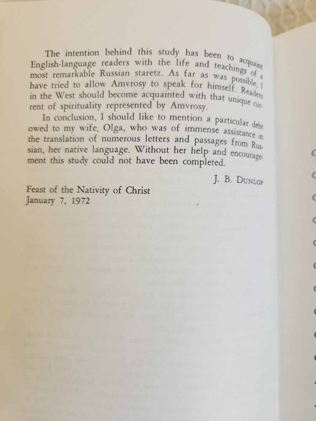 Staretz Amvrosy by John B Dunlop Rare