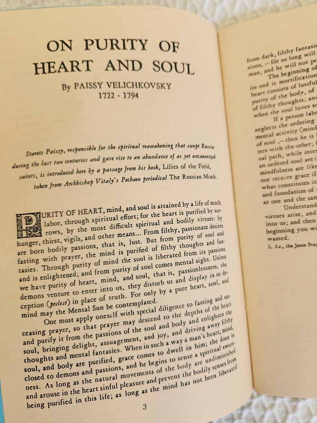 The Scroll Elder Paisius Velichkovsky rare copy