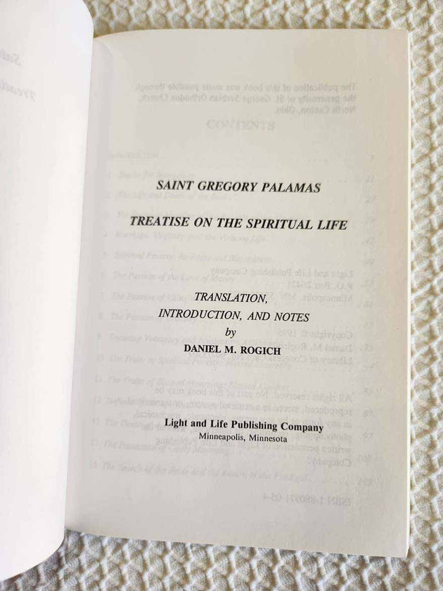 Treatise on the Spiritual Life Gregory Palamas rare