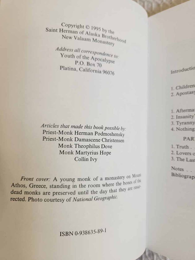 Youth of the Apocalypse rare 1st Ed good