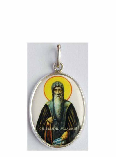 B529Lg St John of Rila Icon Pendant