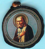 Tender Feeling and Seraphim of Sarov Round Two Sided Car Pendant Icon CP018