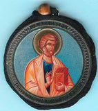 Peter Apostle and Guardian Angel Round Two Sided Car Pendant Icon CP020
