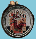 Panteleimon and Enthroned Pantanassa Round Two Sided Car Pendant Icon CP030