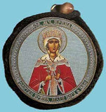 Irene and Guardian Angel Round Two Sided Car Pendant Icon CP053