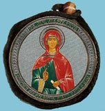 Margaret and Guardian Angel Round Two Sided Car Pendant Icon CP063