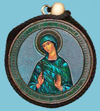 Eugenia and Guardian Angel Round Two Sided Car Pendant Icon CP068