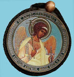 Christ and Guardian Angel Round Two Sided Car Pendant Icon CP103