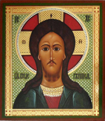 Christ portrait red nimbus