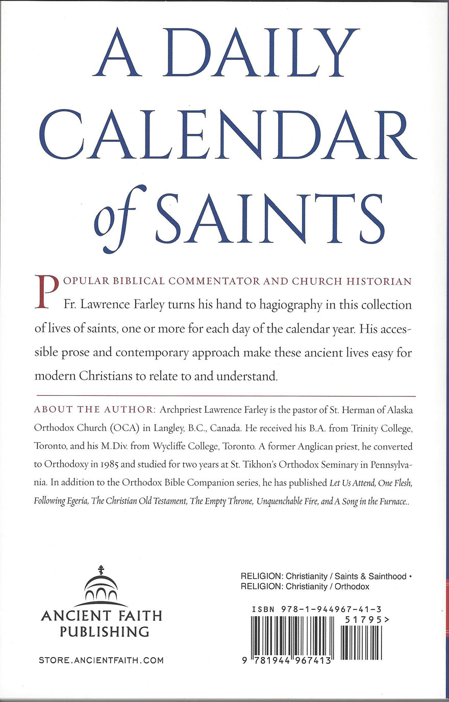 A Daily Calendar of Saints. By Lawrence R. Farley ...