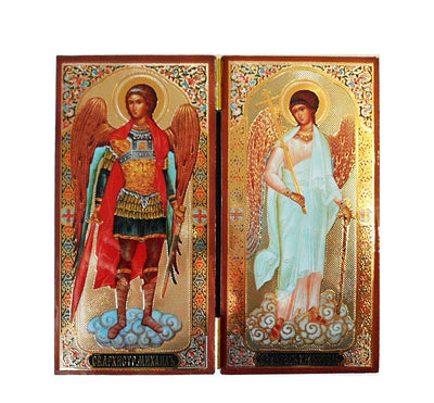 Archangel Michael and Guardian Angel DiptychTall017