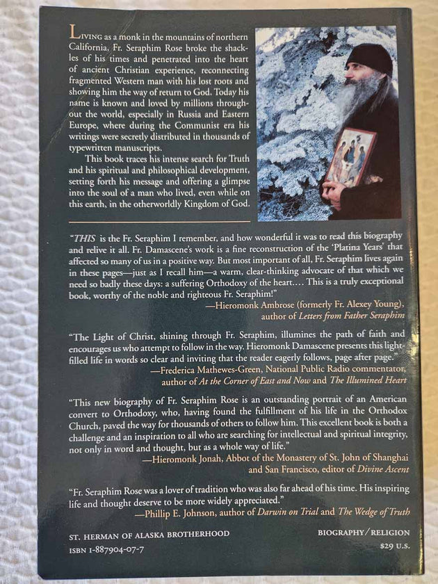 Father Seraphim Rose His Life and Works RARE 2nd Ed
