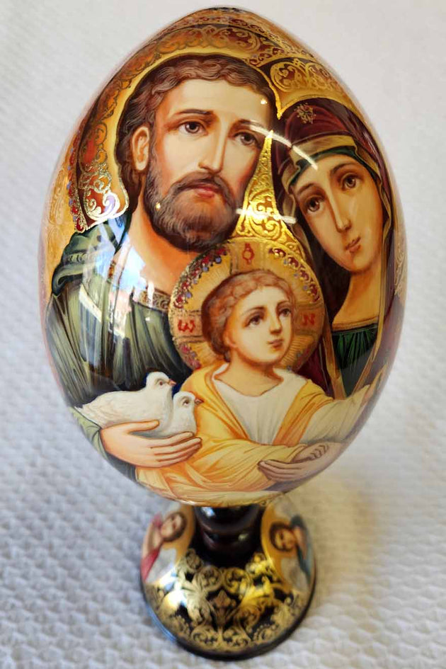 An Icon Egg Holy Family Hand Painted