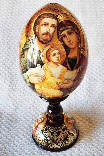 An Icon Egg Holy Family Hand Painted