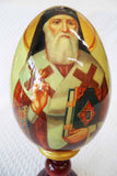 An Icon Egg St Nectarios of Aegina Hand Painted