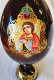 An Icon Egg St George slaying dragon Hand Painted