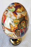 An Icon Egg St George slaying dragon Hand Painted