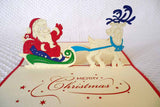 Pop Up Card 205 Santa Sleigh with Reindeer