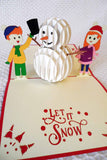 Pop Up Card 210 Snowman with Children