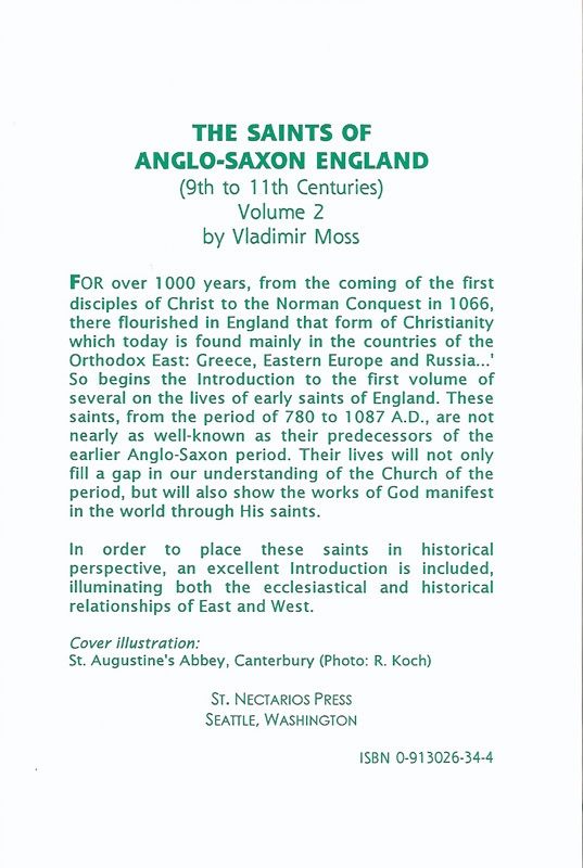 Saints Anglo-Saxon England Volume 2