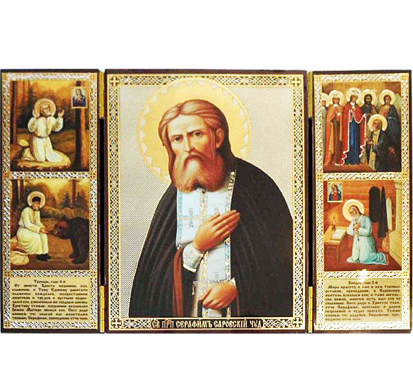 Seraphim of Sarov Saint Triptych013